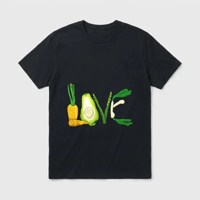 Vegetables Love Vegan T-Shirt – Classic T-Shirt in Black