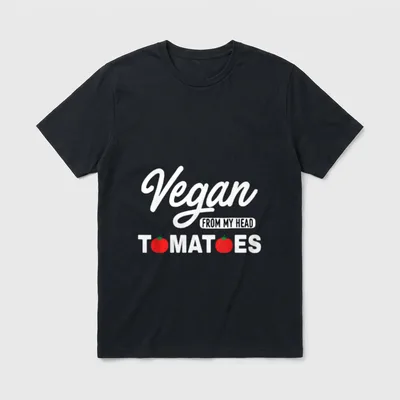 Vegan From My Head Veggie & Vegetable Shirts T-Shirt – Classic T-Shirt in Black