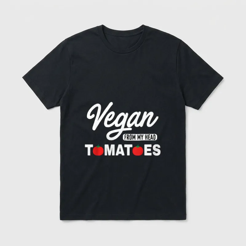 Vegan From My Head Veggie & Vegetable Shirts T-Shirt – Classic T-Shirt in Black