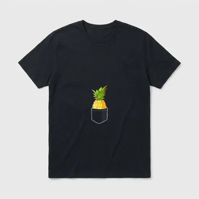Pocket Pineapple Pineapple Fruit T-Shirt – Classic T-Shirt in Black