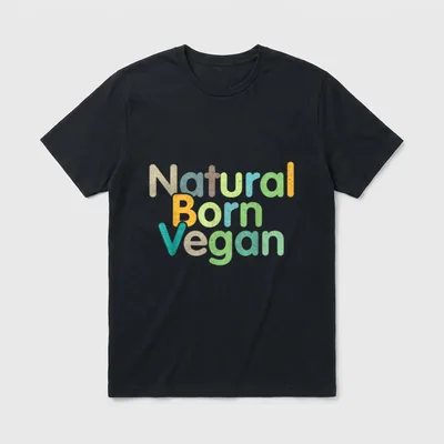 Naturally Born Vegan Funny T-Shirt – Classic T-Shirt in Black