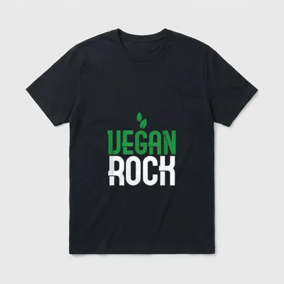 Vegan Rock Veganism Veggies T-Shirt – Classic T-Shirt in Black