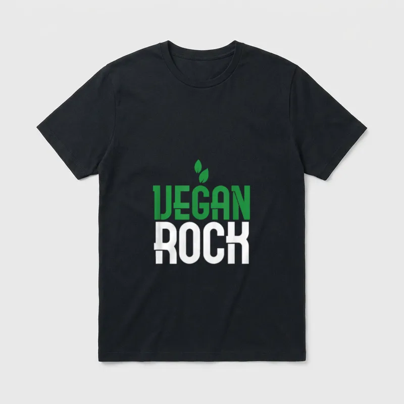 Vegan Rock Veganism Veggies T-Shirt – Classic T-Shirt in Black