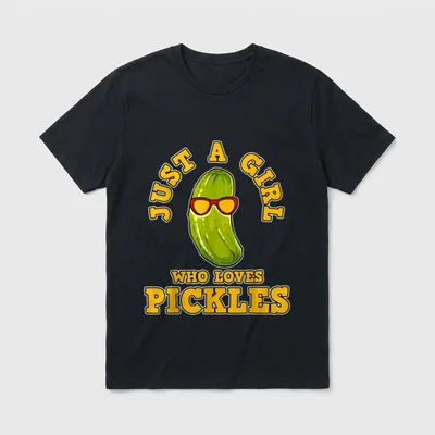 Pickle Vegan Girl Veganism T-Shirt – Classic T-Shirt in Black