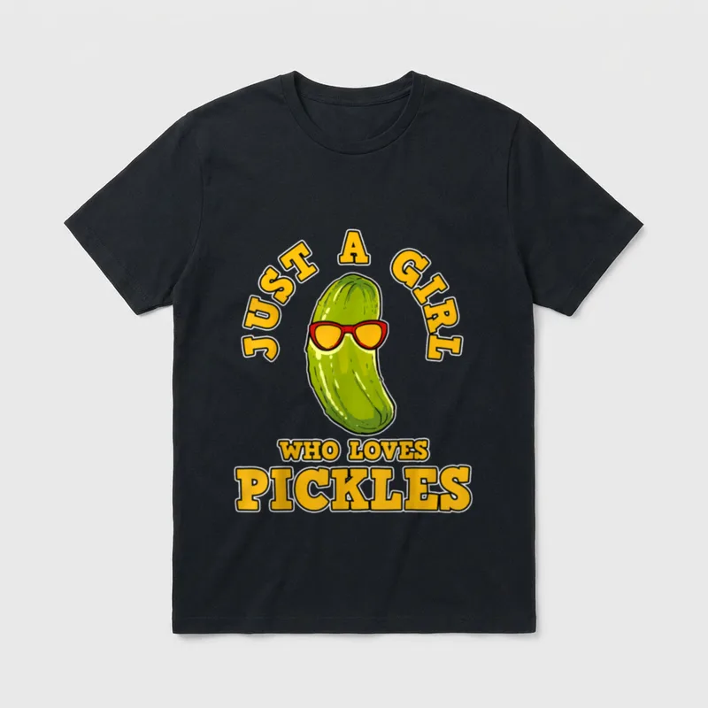 Pickle Vegan Girl Veganism T-Shirt – Classic T-Shirt in Black