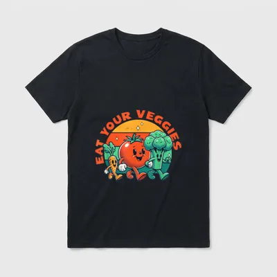 Eat Your Veggies Eat T-Shirt – Classic T-Shirt in Black