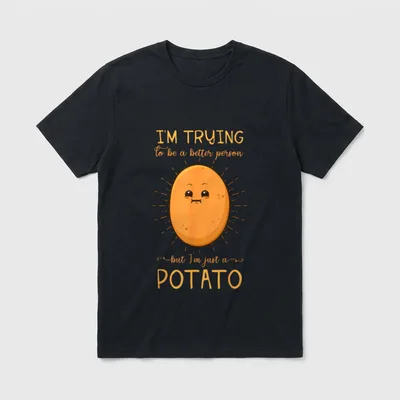 Potato Spud Root T-Shirt – Classic T-Shirt in Black