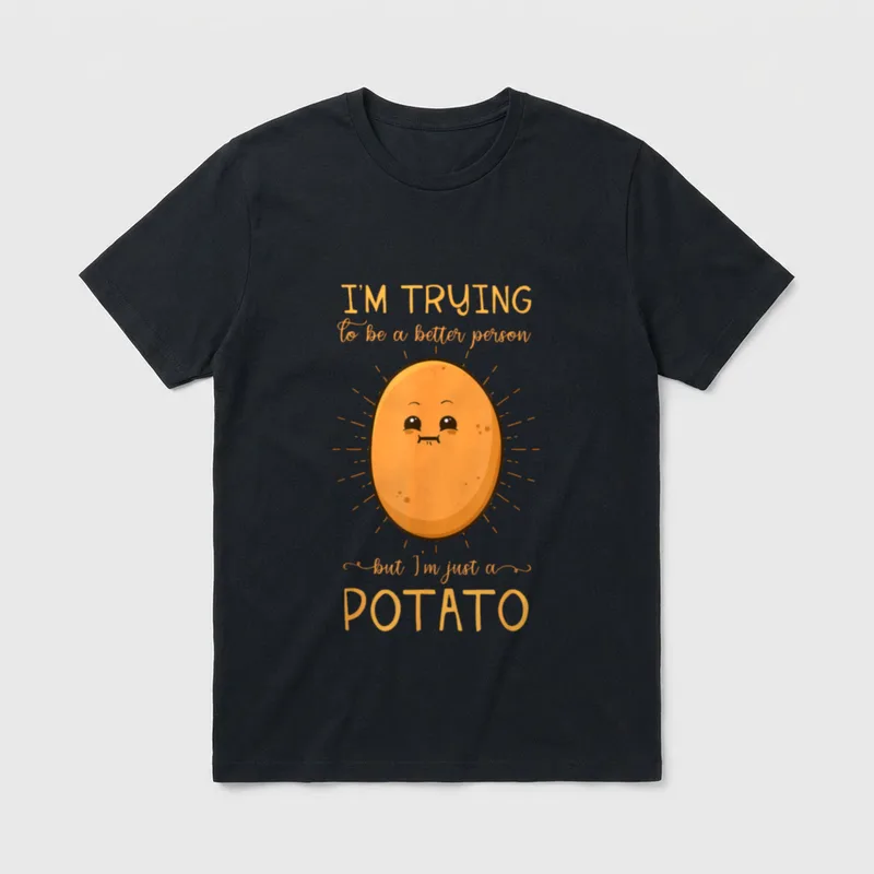 Potato Spud Root T-Shirt – Classic T-Shirt in Black