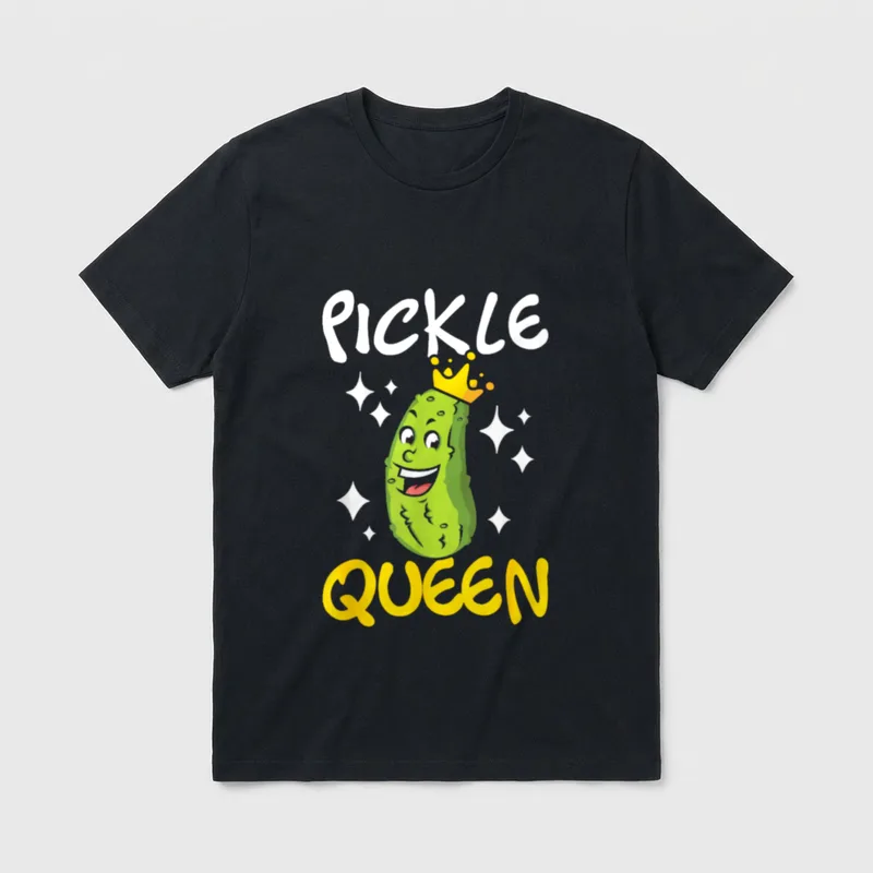 Pickle Queen Cucumber Vegetable Vegetarian T-Shirt – Classic T-Shirt in Black