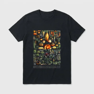 Vegan Vegetable Legumes chart T-Shirt – Classic T-Shirt in Black
