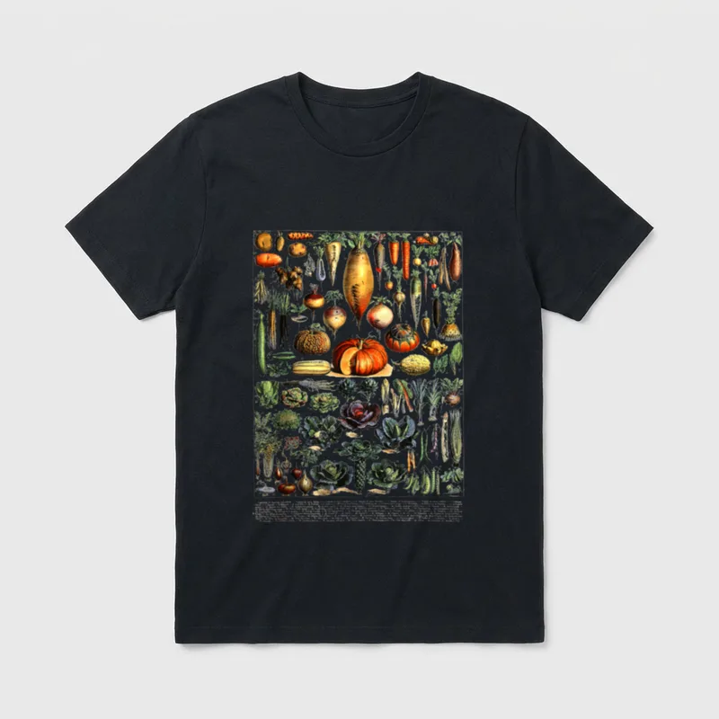 Vegan Vegetable Legumes chart T-Shirt – Classic T-Shirt in Black