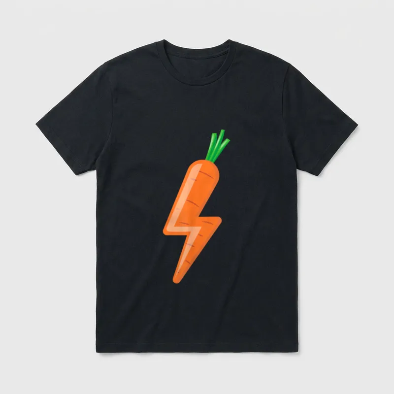 Carrot Power Vegan Cute T-Shirt – Classic T-Shirt in Black