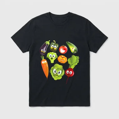Vegetables Cute Veggie T-Shirt – Classic T-Shirt in Black