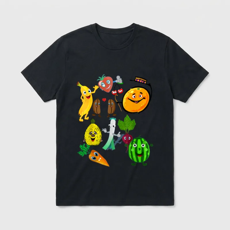 Fruits Vegetable Funny Veggie T-Shirt – Classic T-Shirt in Black