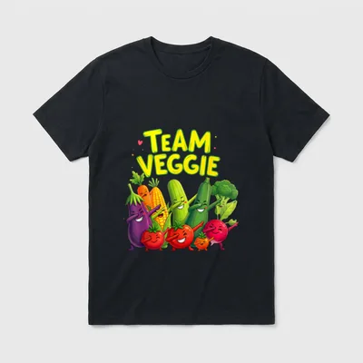 Playful Vegetable Characters Dabbing T-Shirt – Classic T-Shirt in Black