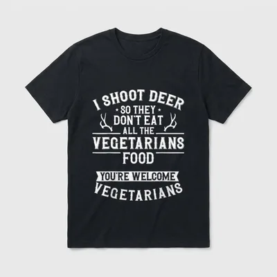 Buck Deer Hunting Hunter T-Shirt – Classic T-Shirt in Black