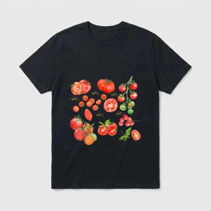 Tomato Fruit Botanical Cottagecore T-Shirt – Classic T-Shirt in Black