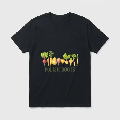 Polish Roots Funny Veggie T-Shirt – Classic T-Shirt in Black
