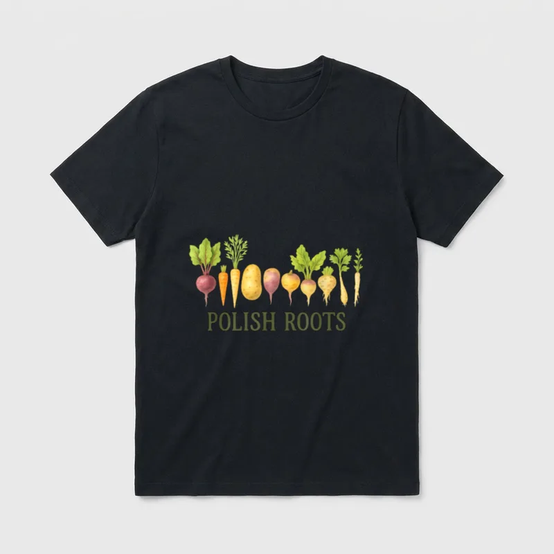 Polish Roots Funny Veggie T-Shirt – Classic T-Shirt in Black