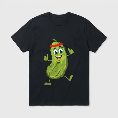 Dancing Pickle Cucumber Vegetarian T-Shirt – Classic T-Shirt in Black