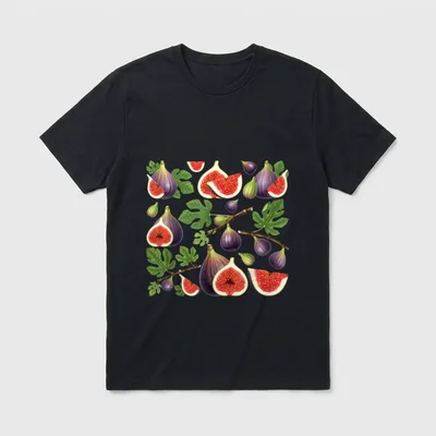 Cottagecore Fig Fruit Botanical T-Shirt – Classic T-Shirt in Black