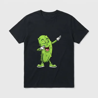 Dabbing Pickle Cucumber Vegetarian T-Shirt – Classic T-Shirt in Black