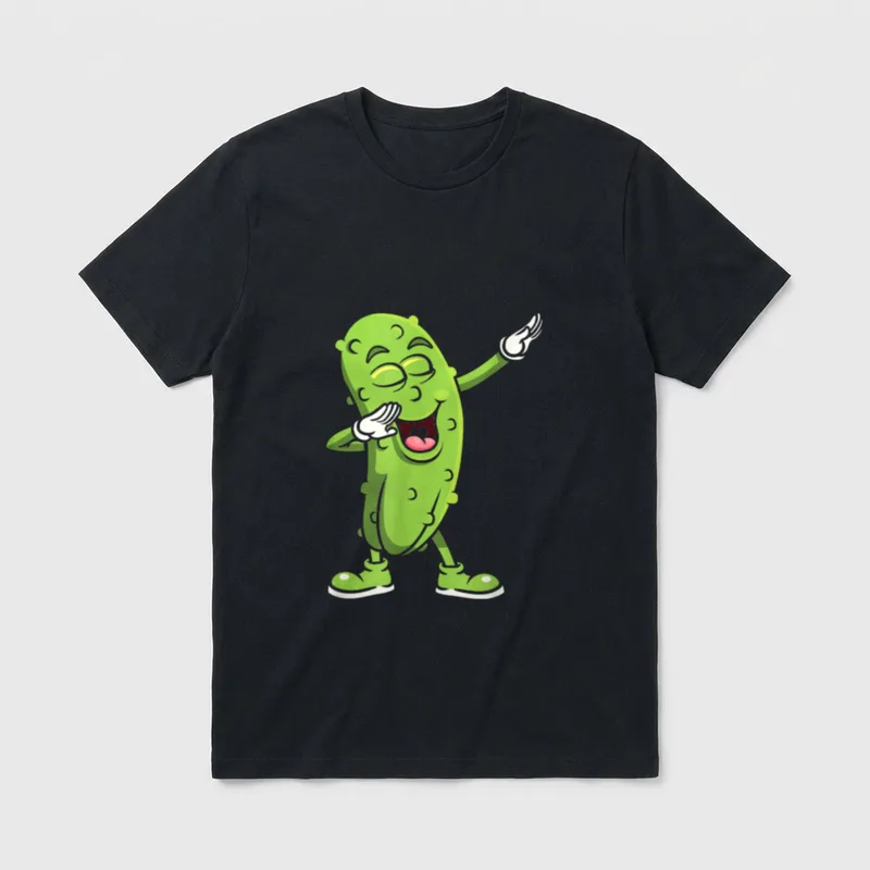 Dabbing Pickle Cucumber Vegetarian T-Shirt – Classic T-Shirt in Black