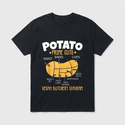 Potato Prime Cuts Spud T-Shirt – Classic T-Shirt in Black