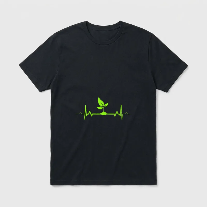 Plant Heartbeat Vegan Veggie T-Shirt – Classic T-Shirt in Black