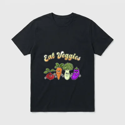 Cute Veggie Design T-Shirt – Classic T-Shirt in Black