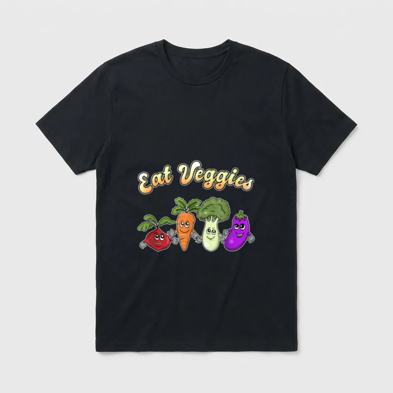 Cute Veggie Design T-Shirt – Classic T-Shirt in Black
