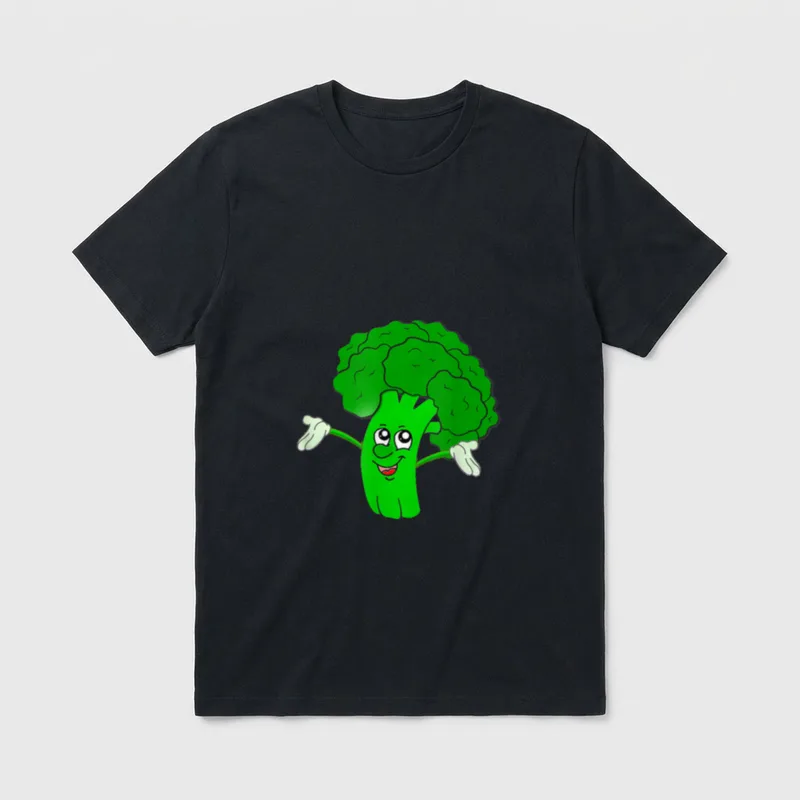Funny Broccoli Cute Vegetarians T-Shirt – Classic T-Shirt in Black