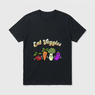 Cute Eat Veggies Art Veggie & Vegetable Shirts T-Shirt – Classic T-Shirt in Black