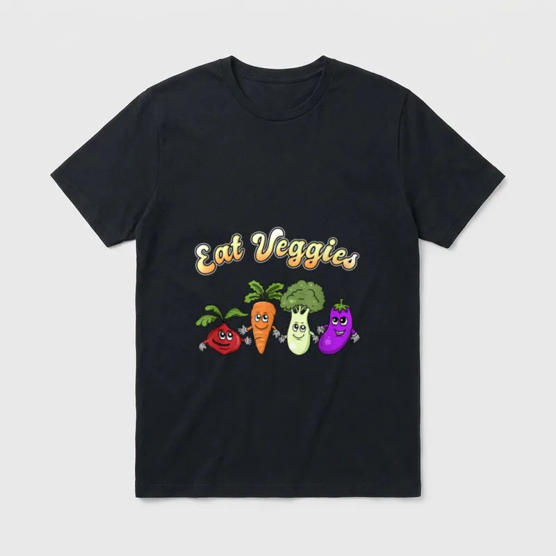 Cute Eat Veggies Art Veggie & Vegetable Shirts T-Shirt – Classic T-Shirt in Black
