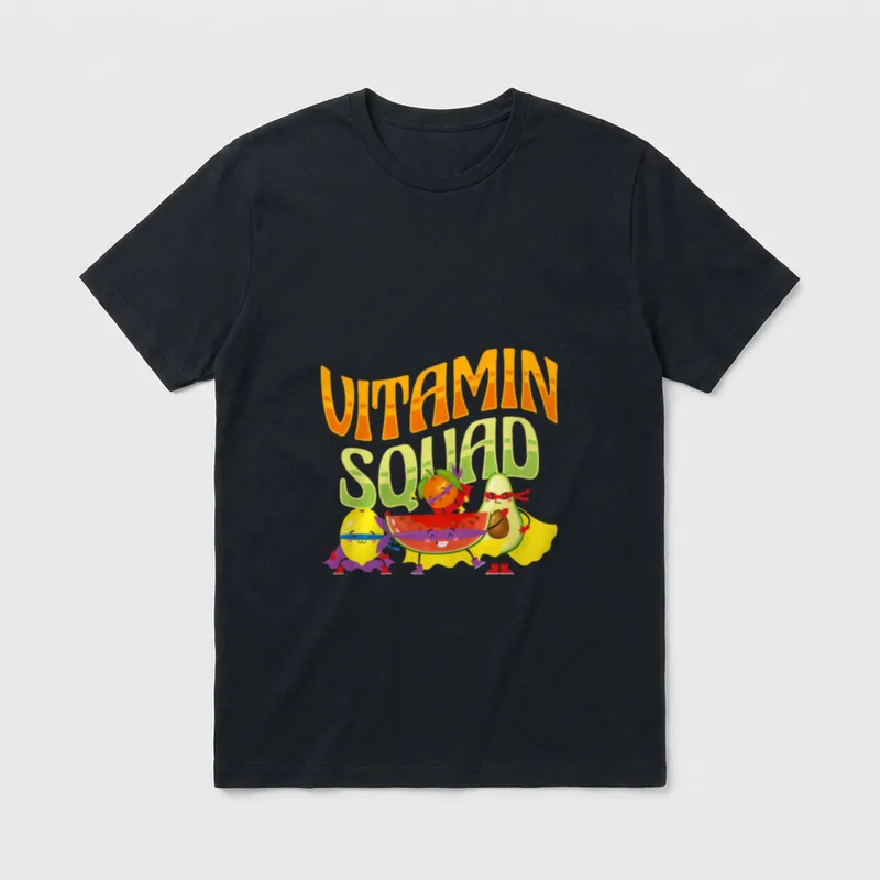 Vitamin Squad Vegan Vegetable T-Shirt – Classic T-Shirt in Black