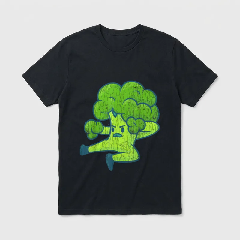 Broccoli Cute Funny Vegetarian T-Shirt – Classic T-Shirt in Black