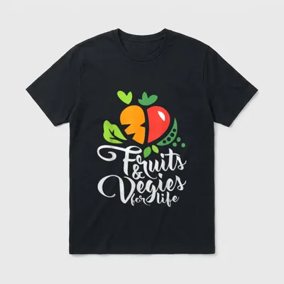 Vegan for Life Fruits T-Shirt – Classic T-Shirt in Black