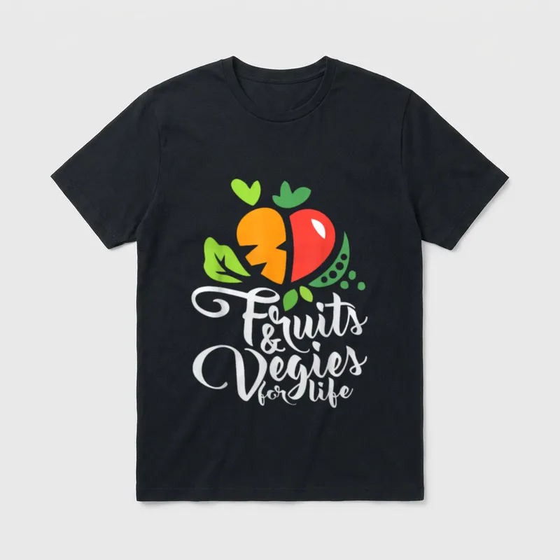 Vegan for Life Fruits T-Shirt – Classic T-Shirt in Black