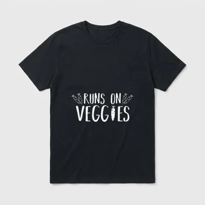 Runs On Veggies Veggie & Vegetable Shirts T-Shirt – Classic T-Shirt in Black