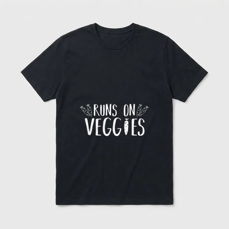 Runs On Veggies Veggie & Vegetable Shirts T-Shirt – Classic T-Shirt in Black