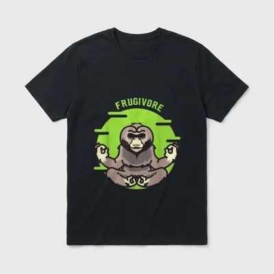 Frugivore Meditating Ape Fruitlover T-Shirt – Classic T-Shirt in Black