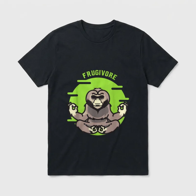 Frugivore Meditating Ape Fruitlover T-Shirt – Classic T-Shirt in Black