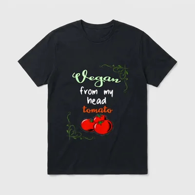 VEGAN HEAD TOMATO VEGETARIAN T-Shirt – Classic T-Shirt in Black