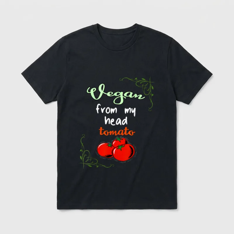 VEGAN HEAD TOMATO VEGETARIAN T-Shirt – Classic T-Shirt in Black
