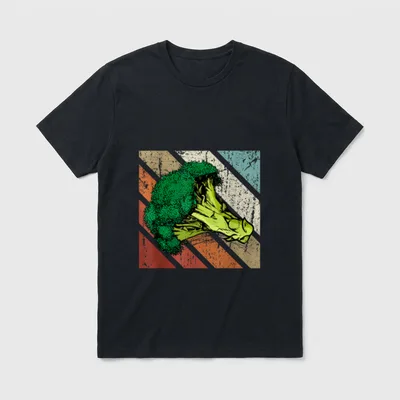 Broccoli Lover Men Retro T-Shirt – Classic T-Shirt in Black