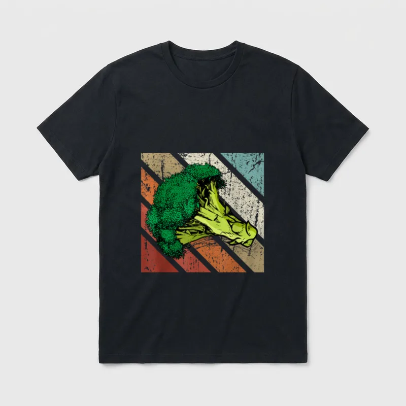 Broccoli Lover Men Retro T-Shirt – Classic T-Shirt in Black