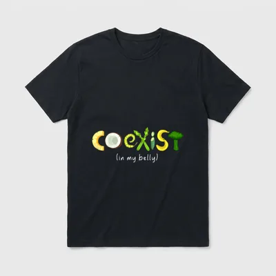 Coexist Vegetable Broccoli Parody T-Shirt – Classic T-Shirt in Black