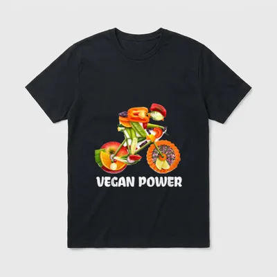 Vegan Power Funny Veggie T-Shirt – Classic T-Shirt in Black