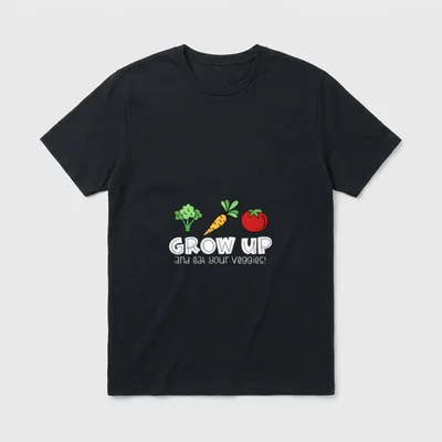 Grow Up Eat T-Shirt – Classic T-Shirt in Black