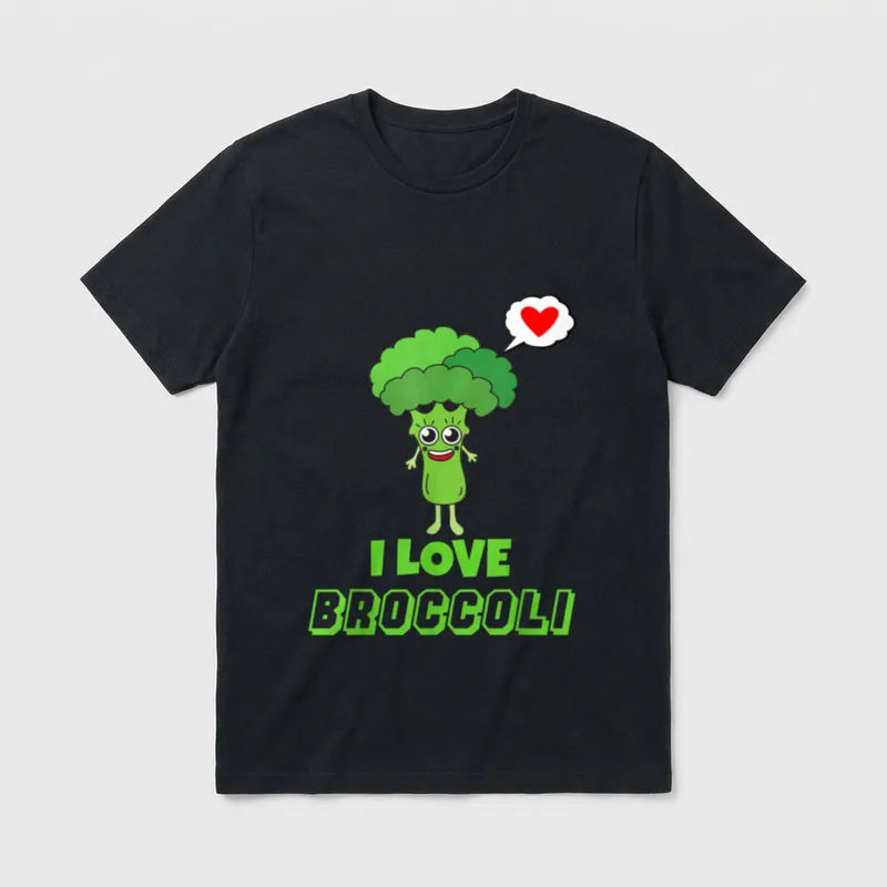 I Love Broccoli Vegan T-Shirt – Classic T-Shirt in Black